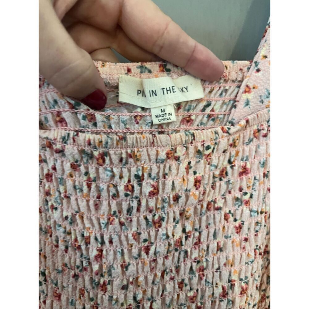 NWOT Pie In The Sky Smocked , Ruffled, Pink Sundress medium ￼ - Picture 12 of 12